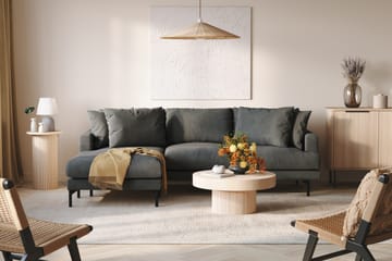 Menard 3-seters Venstrevendt L-formet Divansofa i Manchester - Grå - Møbler - Sofaer - Sofaer med sjeselong - 3 seters sofa med divan
