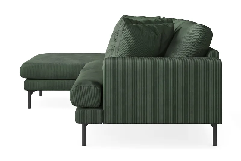 Menard 3-seters Venstrevendt L-formet Divansofa i Manchester - Grønn - Møbler - Sofaer - Sofaer med sjeselong - 3 seters sofa med divan