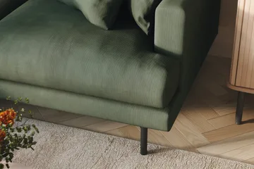 Menard 3-seters Venstrevendt L-formet Divansofa i Manchester - Grønn - Møbler - Sofaer - Sofaer med sjeselong - 3 seters sofa med divan