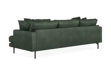 Menard 3-seters Venstrevendt L-formet Divansofa i Manchester - Grønn - Møbler - Sofaer - Sofaer med sjeselong - 3 seters sofa med divan