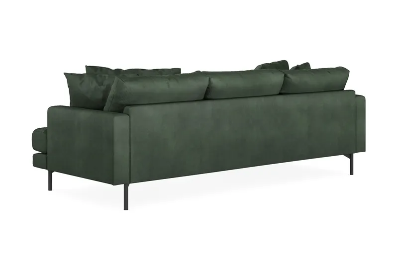 Menard 3-seters Venstrevendt L-formet Divansofa i Manchester - Grønn - Møbler - Sofaer - Sofaer med sjeselong - 3 seters sofa med divan