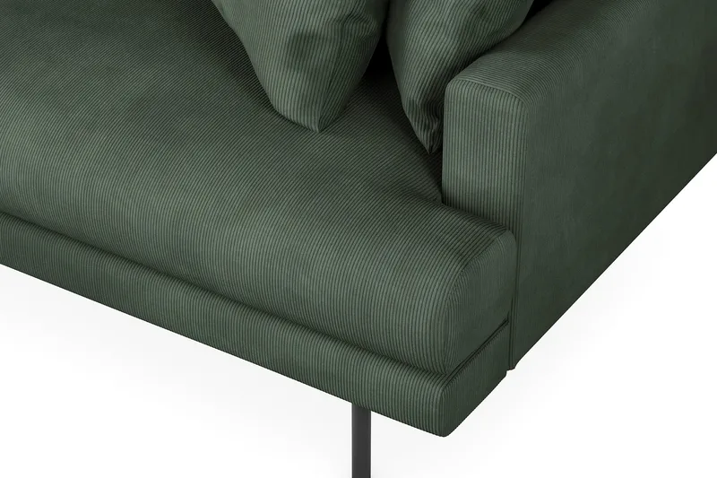 Menard 3-seters Venstrevendt L-formet Divansofa i Manchester - Grønn - Møbler - Sofaer - Sofaer med sjeselong - 3 seters sofa med divan