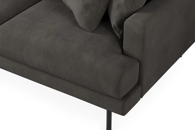 Menard 3-seters Venstrevendt L-formet Divansofa i Manchester - Mørk grå - Møbler - Sofaer - Sofaer med sjeselong - 3 seters sofa med divan
