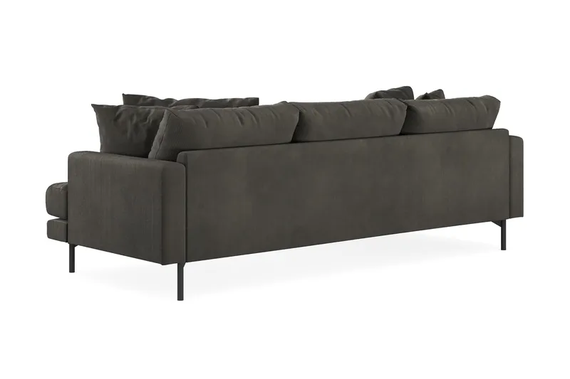 Menard 3-seters Venstrevendt L-formet Divansofa i Manchester - Mørk grå - Møbler - Sofaer - Sofaer med sjeselong - 3 seters sofa med divan