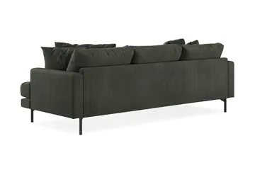Menard 3-seters Venstrevendt L-formet Divansofa i Manchester - Mørk grønn - Møbler - Sofaer - Sofaer med sjeselong - 3 seters sofa med divan