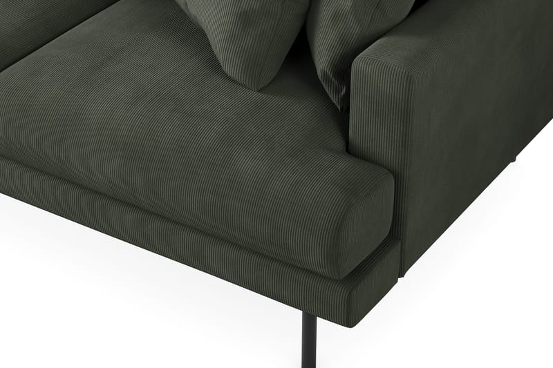 Menard 3-seters Venstrevendt L-formet Divansofa i Manchester - Mørk grønn - Møbler - Sofaer - Sofaer med sjeselong - 3 seters sofa med divan