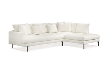 Menard 4-seters Høyrevendt Dyp L-formet Sjeselongsofa i Bouclé - Hvit - Møbler - Sofaer - Sofaer med sjeselong - 4 seters sofa med divan