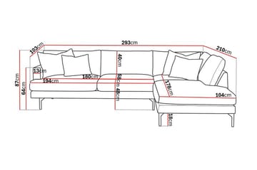 Menard 4-seters Høyrevendt Dyp L-formet Sjeselongsofa i Fløyel - Beige - Møbler - Sofaer - Sofaer med sjeselong - 4 seters sofa med divan