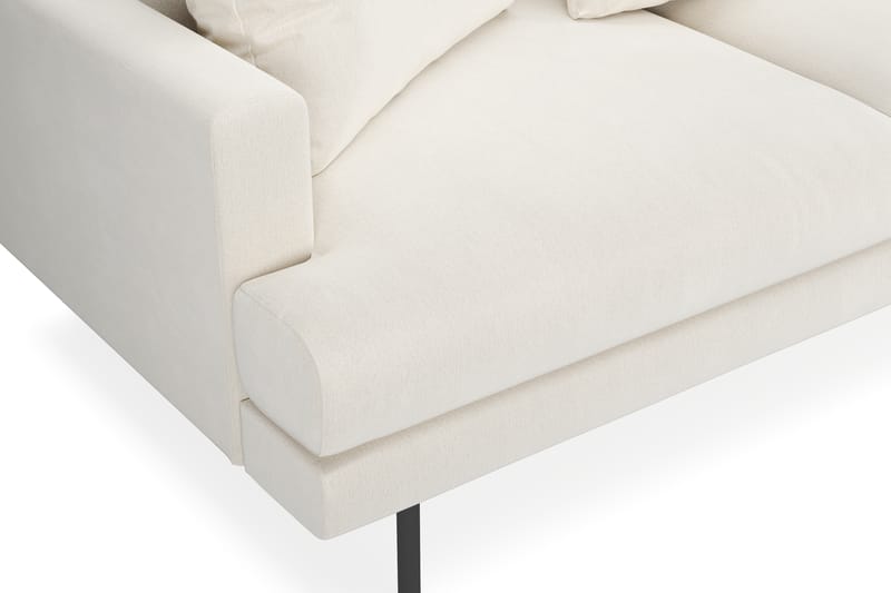 Menard 4-seters Høyrevendt Dyp L-formet Sjeselongsofa i Fløyel - Kremhvit - Møbler - Sofaer - Sofaer med sjeselong - 4 seters sofa med divan