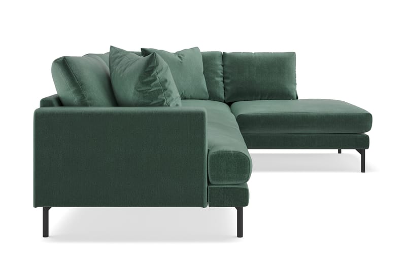 Menard 4-seters Høyrevendt Dyp L-formet Sjeselongsofa i Fløyel - Mørk grønn - Møbler - Sofaer - Sofaer med sjeselong - 4 seters sofa med divan