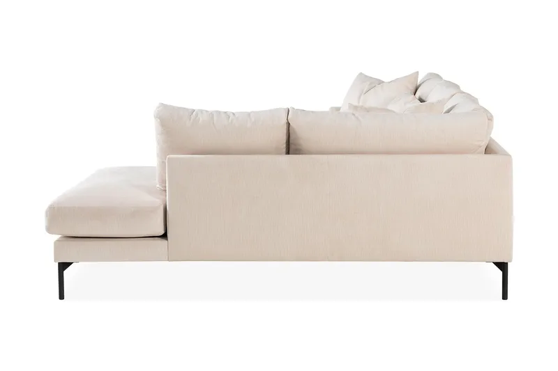 Menard 4-seters Høyrevendt Dyp L-formet Sjeselongsofa i Manchester - Beige - Møbler - Sofaer - Sofaer med sjeselong - 4 seters sofa med divan