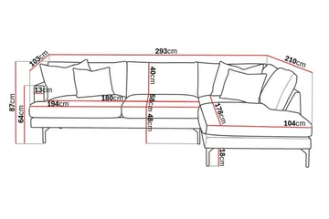 Menard 4-seters Høyrevendt Dyp L-formet Sjeselongsofa i Manchester - Beige - Møbler - Sofaer - Sofaer med sjeselong - 4 seters sofa med divan