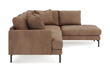 Menard 4-seters Høyrevendt Dyp L-formet Sjeselongsofa i Manchester - Brun - Møbler - Sofaer - Sofaer med sjeselong - 4 seters sofa med divan