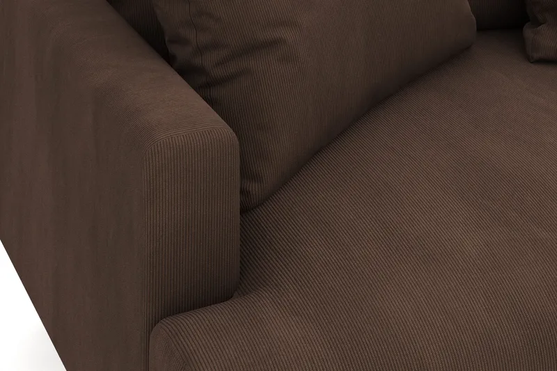 Menard 4-seters Høyrevendt Dyp L-formet Sjeselongsofa i Manchester - Brun - Møbler - Sofaer - Sofaer med sjeselong - 4 seters sofa med divan