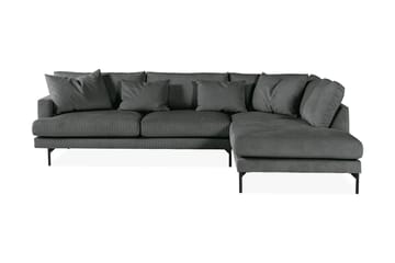 Menard 4-seters Høyrevendt Dyp L-formet Sjeselongsofa i Manchester - Grå - Møbler - Sofaer - Sofaer med sjeselong - 4 seters sofa med divan