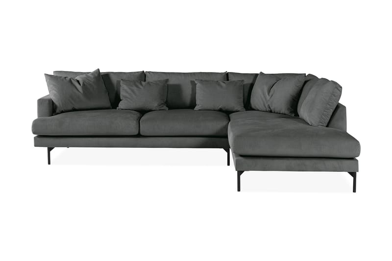Menard 4-seters Høyrevendt Dyp L-formet Sjeselongsofa i Manchester - Grå - Møbler - Sofaer - Sofaer med sjeselong - 4 seters sofa med divan