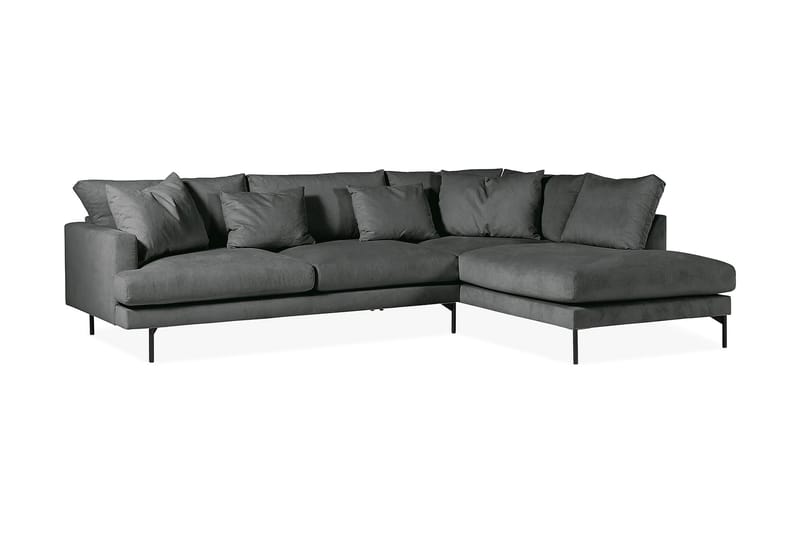 Menard 4-seters Høyrevendt Dyp L-formet Sjeselongsofa i Manchester - Grå - Møbler - Sofaer - Sofaer med sjeselong - 4 seters sofa med divan