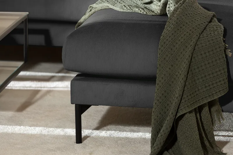 Menard 4-seters Høyrevendt Dyp L-formet Sjeselongsofa i Manchester - Grå - Møbler - Sofaer - Sofaer med sjeselong - 4 seters sofa med divan