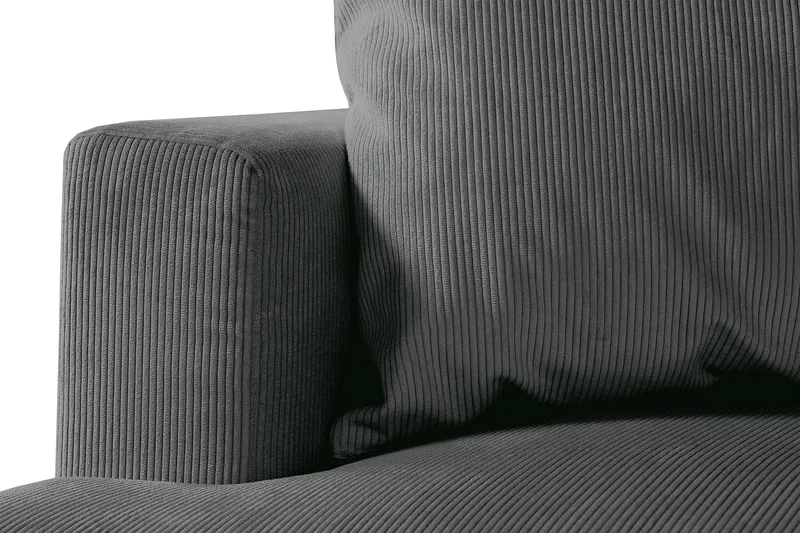 Menard 4-seters Høyrevendt Dyp L-formet Sjeselongsofa i Manchester - Grå - Møbler - Sofaer - Sofaer med sjeselong - 4 seters sofa med divan