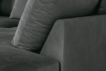 Menard 4-seters Høyrevendt Dyp L-formet Sjeselongsofa i Manchester - Grå - Møbler - Sofaer - Sofaer med sjeselong - 4 seters sofa med divan