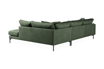 Menard 4-seters Høyrevendt Dyp L-formet Sjeselongsofa i Manchester - Grønn - Møbler - Sofaer - Sofaer med sjeselong - 4 seters sofa med divan