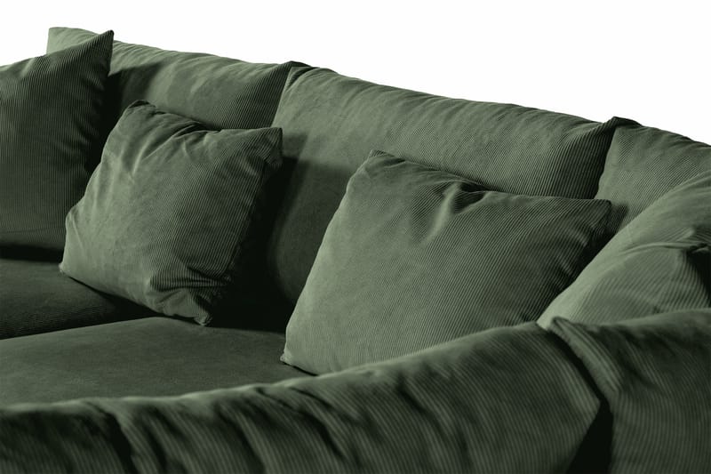 Menard 4-seters Høyrevendt Dyp L-formet Sjeselongsofa i Manchester - Grønn - Møbler - Sofaer - Sofaer med sjeselong - 4 seters sofa med divan
