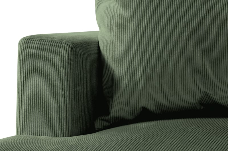 Menard 4-seters Høyrevendt Dyp L-formet Sjeselongsofa i Manchester - Grønn - Møbler - Sofaer - Sofaer med sjeselong - 4 seters sofa med divan
