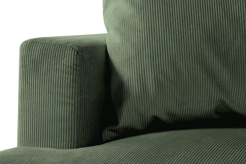 Menard 4-seters Høyrevendt Dyp L-formet Sjeselongsofa i Manchester - Grønn - Møbler - Sofaer - Sofaer med sjeselong - 4 seters sofa med divan