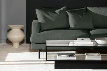 Menard 4-seters Høyrevendt Dyp L-formet Sjeselongsofa i Manchester - Grønn - Møbler - Sofaer - Sofaer med sjeselong - 4 seters sofa med divan