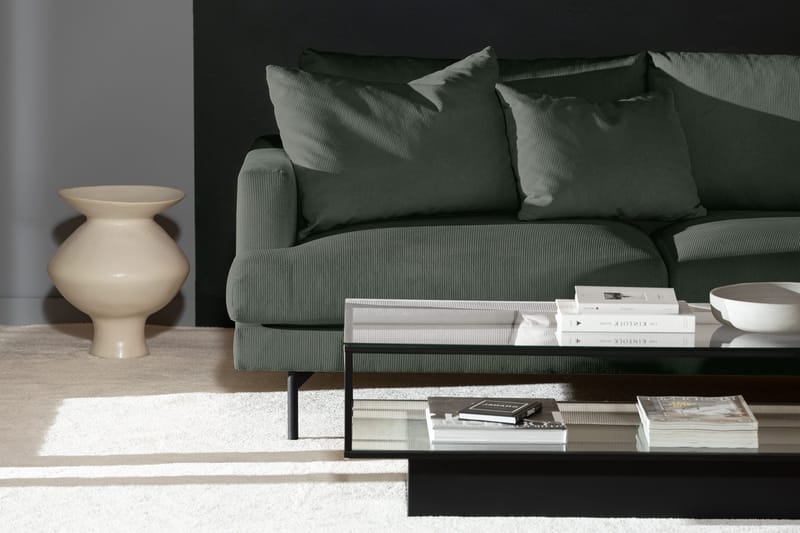 Menard 4-seters Høyrevendt Dyp L-formet Sjeselongsofa i Manchester - Grønn - Møbler - Sofaer - Sofaer med sjeselong - 4 seters sofa med divan