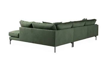 Menard 4-seters Høyrevendt Dyp L-formet Sjeselongsofa i Manchester - Grønn - Møbler - Sofaer - Sofaer med sjeselong - 4 seters sofa med divan