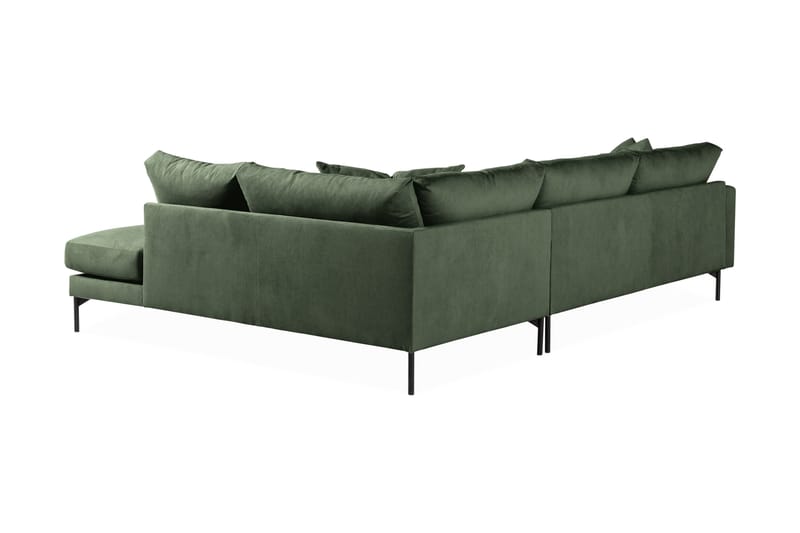 Menard 4-seters Høyrevendt Dyp L-formet Sjeselongsofa i Manchester - Grønn - Møbler - Sofaer - Sofaer med sjeselong - 4 seters sofa med divan