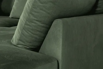 Menard 4-seters Høyrevendt Dyp L-formet Sjeselongsofa i Manchester - Grønn - Møbler - Sofaer - Sofaer med sjeselong - 4 seters sofa med divan