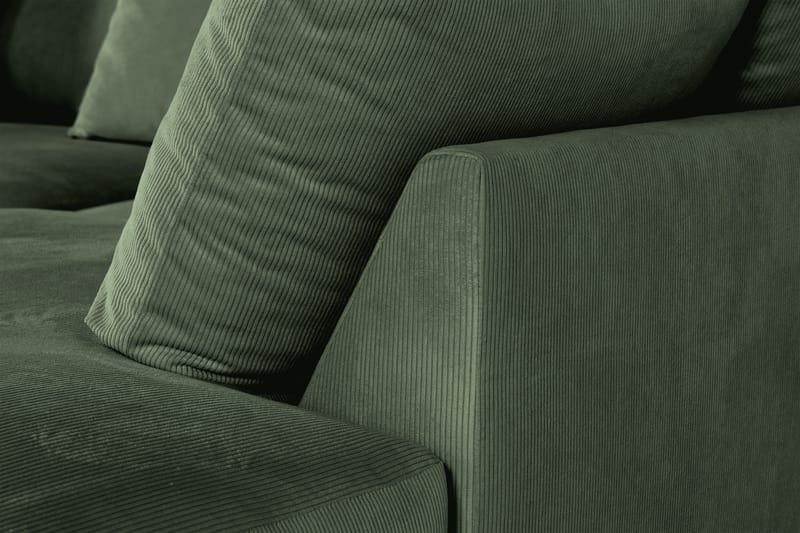 Menard 4-seters Høyrevendt Dyp L-formet Sjeselongsofa i Manchester - Grønn - Møbler - Sofaer - Sofaer med sjeselong - 4 seters sofa med divan