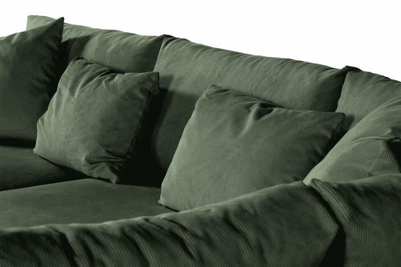 Menard 4-seters Høyrevendt Dyp L-formet Sjeselongsofa i Manchester - Grønn - Møbler - Sofaer - Sofaer med sjeselong - 4 seters sofa med divan