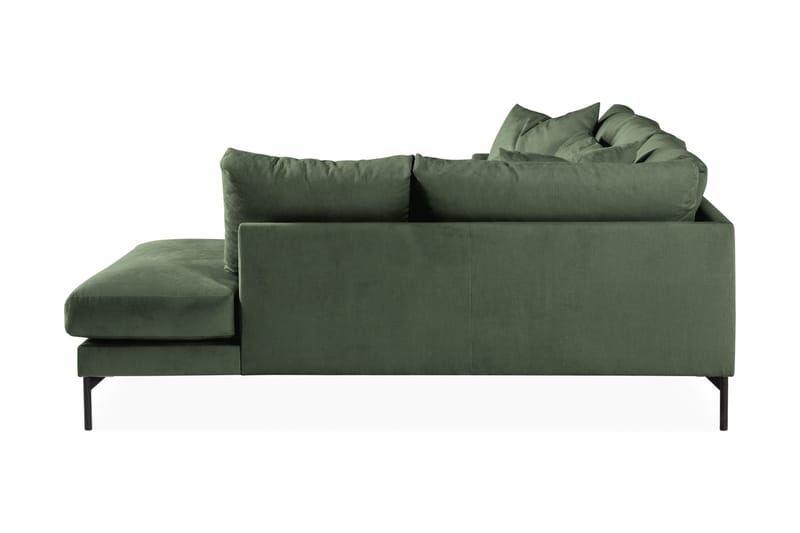 Menard 4-seters Høyrevendt Dyp L-formet Sjeselongsofa i Manchester - Grønn - Møbler - Sofaer - Sofaer med sjeselong - 4 seters sofa med divan