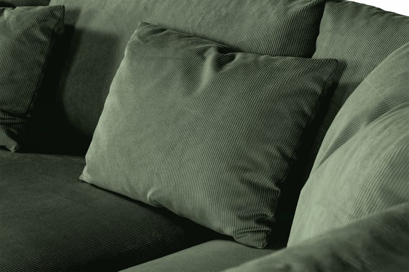 Menard 4-seters Høyrevendt Dyp L-formet Sjeselongsofa i Manchester - Grønn - Møbler - Sofaer - Sofaer med sjeselong - 4 seters sofa med divan