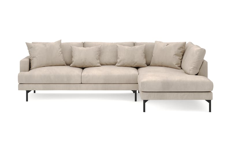 Menard 4-seters Høyrevendt Dyp L-formet Sjeselongsofa i Manchester - Greige - Møbler - Sofaer - Sofaer med sjeselong - 4 seters sofa med divan