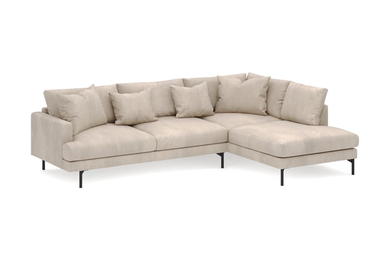 Menard 4-seters Høyrevendt Dyp L-formet Sjeselongsofa i Manchester - Greige - Møbler - Sofaer - Sofaer med sjeselong - 4 seters sofa med divan