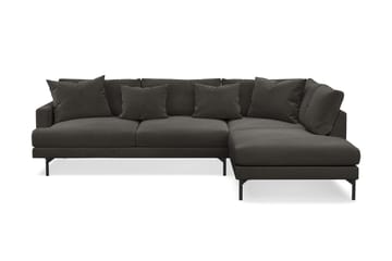 Menard 4-seters Høyrevendt Dyp L-formet Sjeselongsofa i Manchester - Mørk grå - Møbler - Sofaer - Sofaer med sjeselong - 4 seters sofa med divan