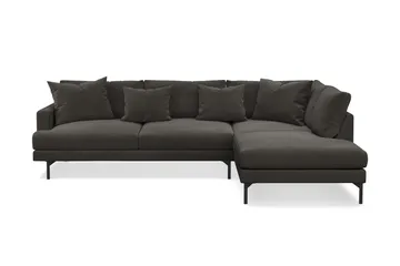 Menard 4-seters Høyrevendt Dyp L-formet Sjeselongsofa i Manchester - Mørk grå - Møbler - Sofaer - Sofaer med sjeselong - 4 seters sofa med divan