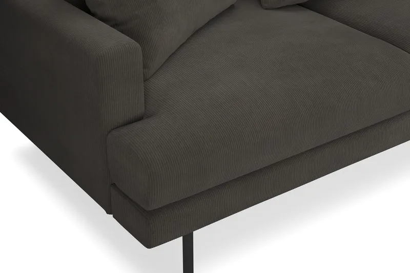 Menard 4-seters Høyrevendt Dyp L-formet Sjeselongsofa i Manchester - Mørk grå - Møbler - Sofaer - Sofaer med sjeselong - 4 seters sofa med divan