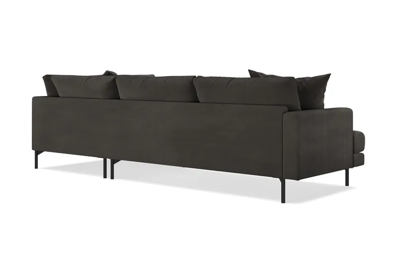 Menard 4-seters Høyrevendt Dyp L-formet Sjeselongsofa i Manchester - Mørk grå - Møbler - Sofaer - Sofaer med sjeselong - 4 seters sofa med divan