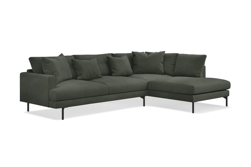 Menard 4-seters Høyrevendt Dyp L-formet Sjeselongsofa i Manchester - Mørk grønn - Møbler - Sofaer - Sofaer med sjeselong - 4 seters sofa med divan