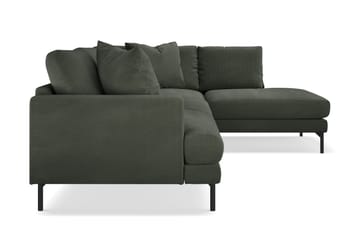 Menard 4-seters Høyrevendt Dyp L-formet Sjeselongsofa i Manchester - Mørk grønn - Møbler - Sofaer - Sofaer med sjeselong - 4 seters sofa med divan