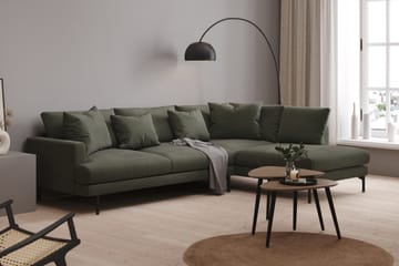 Menard 4-seters Høyrevendt Dyp L-formet Sjeselongsofa i Manchester - Mørk grønn - Møbler - Sofaer - Sofaer med sjeselong - 4 seters sofa med divan
