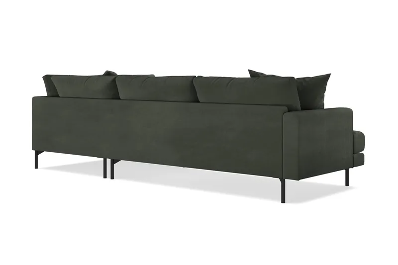 Menard 4-seters Høyrevendt Dyp L-formet Sjeselongsofa i Manchester - Mørk grønn - Møbler - Sofaer - Sofaer med sjeselong - 4 seters sofa med divan