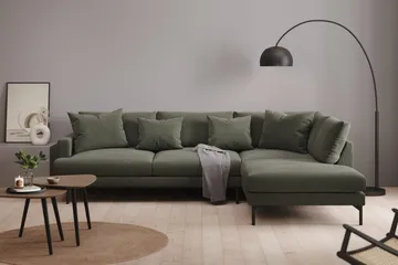 Menard 4-seters Høyrevendt Dyp L-formet Sjeselongsofa i Manchester - Mørk grønn - Møbler - Sofaer - Sofaer med sjeselong - 4 seters sofa med divan