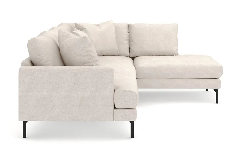 Menard 4-seters Høyrevendt Dyp L-formet Sjeselongsofa i Stoff - Beige - Møbler - Sofaer - Sofaer med sjeselong - 4 seters sofa med divan