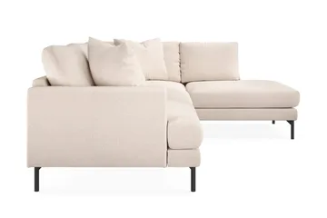 Menard 4-seters Høyrevendt Dyp L-formet Sjeselongsofa i Stoff - Beige - Møbler - Sofaer - Sofaer med sjeselong - 4 seters sofa med divan